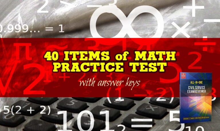 Civil Service Exam 40 items Math Practice Test