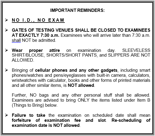 iMPORTANT REMNDERS FSO