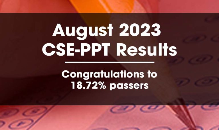 August 2023 CSE PPT Results